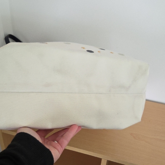 Kate Spade EUC Cheerful Cream and Gold Canvas Tote - Picture 7 of 10